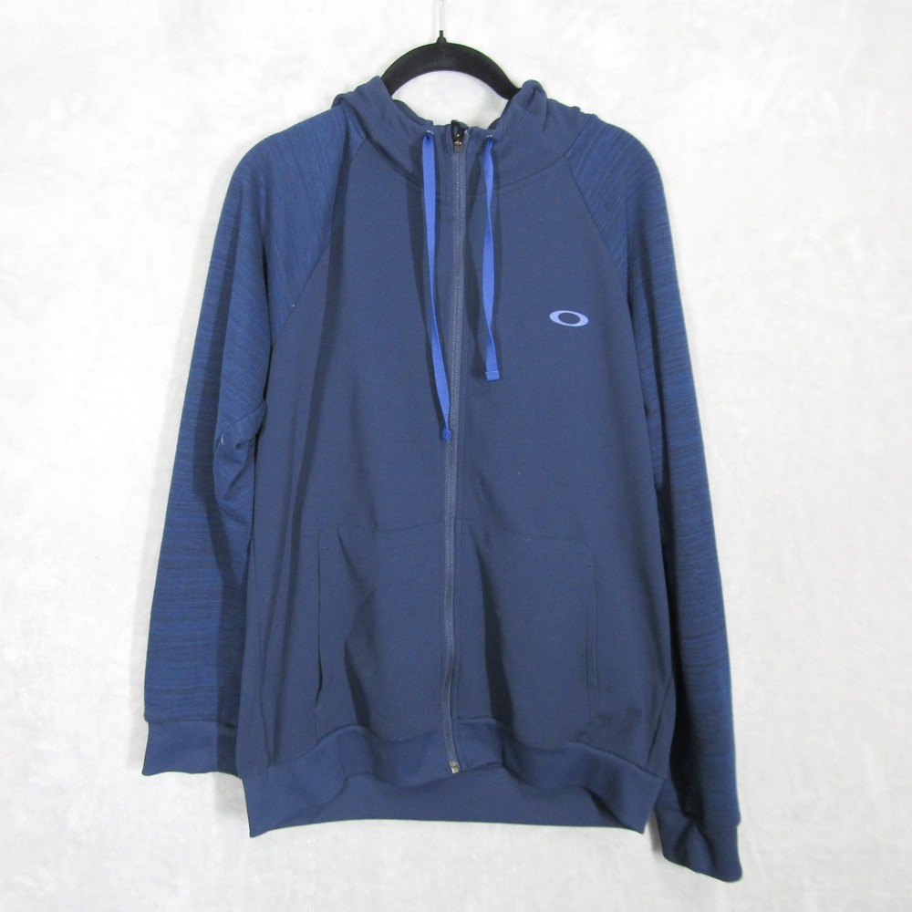 Oakley Hoodie Jacket Mens Large Hydrolyx Performance Fit Full Zip Blue